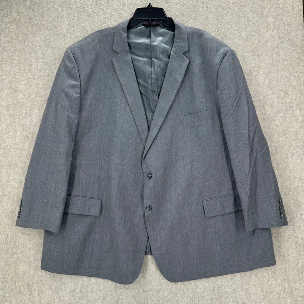 Linea Uomo Mens 60 Regular Gray 100% Wool 2‎ Button Blazer Sport Coat Jacket
